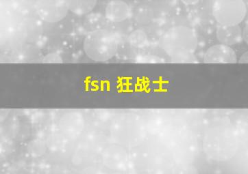 fsn 狂战士